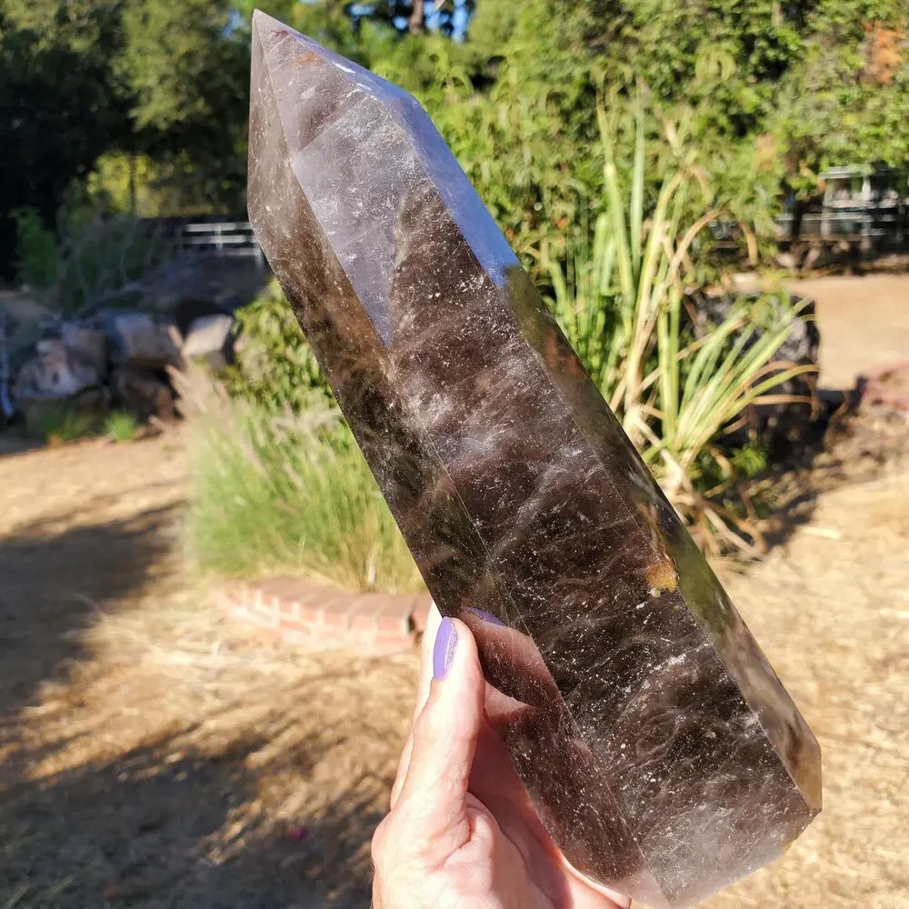 XL Black Rose Quartz Crystal Tower Point | 1460 Grams